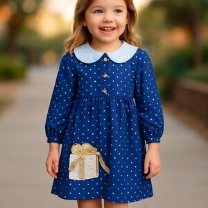 Buster Brown Girls Dress Holiday Christmas Hanukkah Sz 5